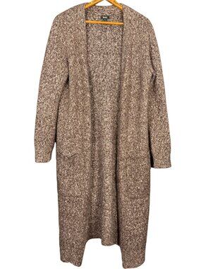 Roots Alpaca Wool Blend Cardigan Duster Medium Cozy Brown Long Cardigan
